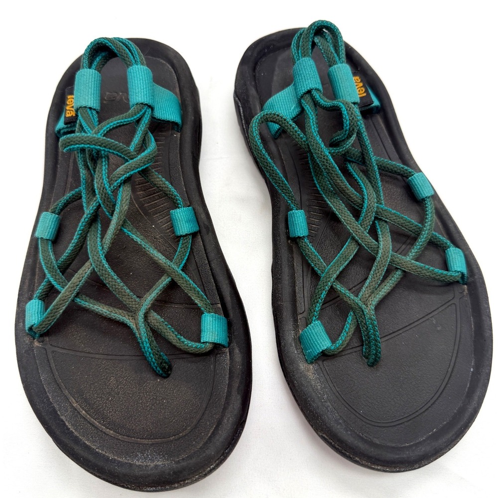 Teva Sandals Teal Green Rope Strappy Cord Outdoor Hiking Water Shoes Womens 6